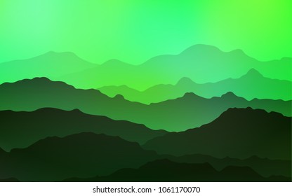 Light Green, Yellow vector background with bent lines. Creative illustration in halftone mountain style with gradient. A completely new template for your business design.