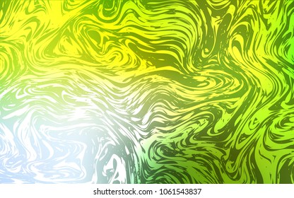 Light Green, Yellow vector background with curved circles. Glitter abstract illustration with wry lines. A completely new memphis design for your business.