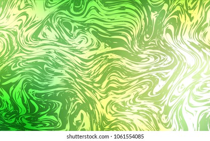Light Green, Yellow vector background with curved circles. Brand-new colored illustration in marble style with gradient. The template for cell phone backgrounds.
