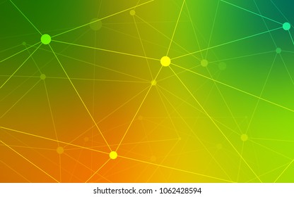 Light Green, Yellow vector background with bubbles, lines. Illustration with set of colorful abstract circles and lines. Completely new template for your brand book.