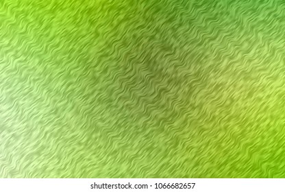 Light Green, Yellow vector background with bent lines. A sample with blurred bubble shapes. Marble style for your business design.