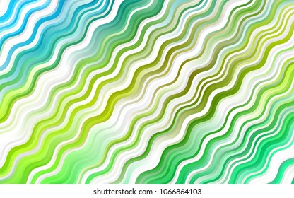 Light Green, Yellow vector background with bent lines. Modern gradient abstract illustration with bandy lines. Textured wave pattern for backgrounds.