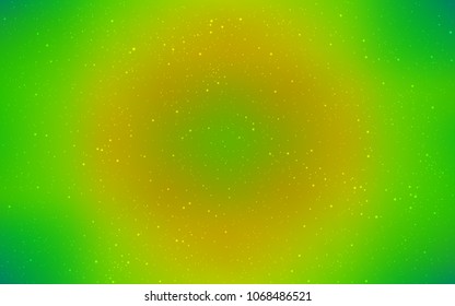 Light Green, Yellow vector background with galaxy stars. Glitter abstract illustration with colorful cosmic stars. Smart design for your business advert.