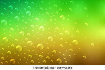 Light Green, Yellow vector background with dots. Illustration with set of shining colorful abstract circles. Beautiful design for your business natural advert.