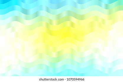 Light Green, Yellow vector background with curvy waves. Blurred geometric sample with gradient bubbles.  Marble design for your web site.