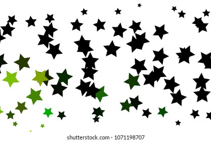 Light Green, Yellow vector background with colored stars. Decorative shining illustration with stars on abstract template. The pattern can be used for websites.