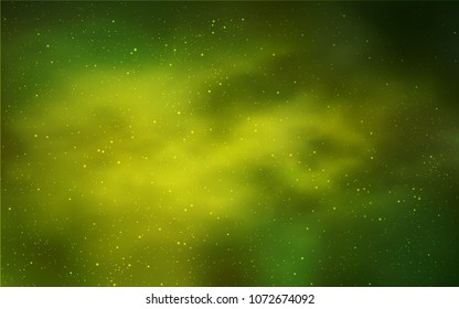 Light Green, Yellow vector background with galaxy stars. Modern abstract illustration with Big Dipper stars. Pattern for futuristic ad, booklets.