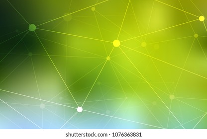 Light Green, Yellow vector background with bubbles, lines. Decorative design in abstract style with triangle structure. Pattern can be used for beautiful websites.