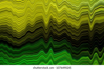 Light Green, Yellow vector background with abstract lines. A sample with blurred bubble shapes. Marble style for your business design.
