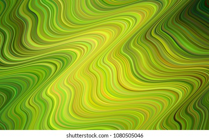 Light Green, Yellow vector background with liquid shapes. Shining crooked illustration in memphis style. A completely new memphis design for your business.