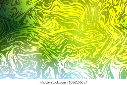 Light Green, Yellow vector background with lava shapes. Blurred geometric sample with gradient bubbles.  Brand-new design for your ads, poster, banner.