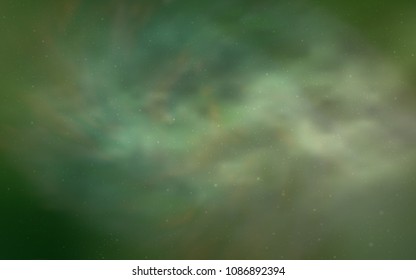 Light Green, Yellow vector background with galaxy stars. Space stars on blurred abstract background with gradient. Pattern for astronomy websites.
