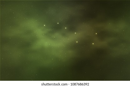Light Green, Yellow vector background with galaxy stars. Space stars on blurred abstract background with gradient. Smart design for your business advert.