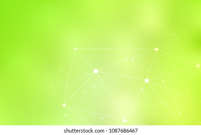 Light Green, Yellow vector background with bubbles, lines. Colorful illustration with circles and lines in futuristic style. Pattern can be used as texture of wallpapers.