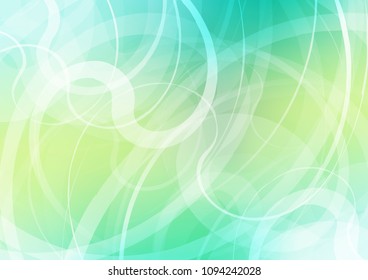 Light Green, Yellow vector background with abstract lines. Shining illustration, which consist of blurred lines, circles. Marble design for your web site.