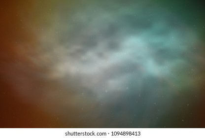 Light Green, Yellow vector background with galaxy stars. Shining colored illustration with bright astronomical stars. Pattern for astronomy websites.