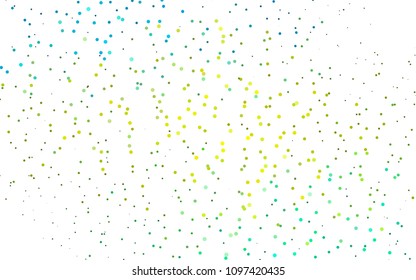 Light Green, Yellow vector  background with dots. Glitter abstract illustration with blurred drops of rain. The pattern can be used for aqua ad, booklets.