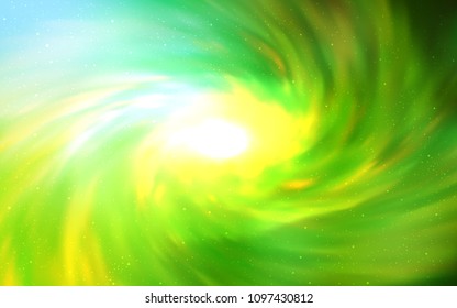 Light Green, Yellow vector background with galaxy stars. Modern abstract illustration with Big Dipper stars. Best design for your ad, poster, banner.