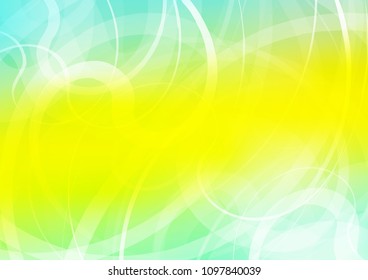 Light Green, Yellow vector background with curved circles. Brand new colored illustration in marble style with gradient. New composition for your brand book.