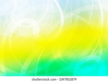 Light Green, Yellow vector background with lava shapes. A vague circumflex abstract illustration with gradient. The best blurred design for your business.