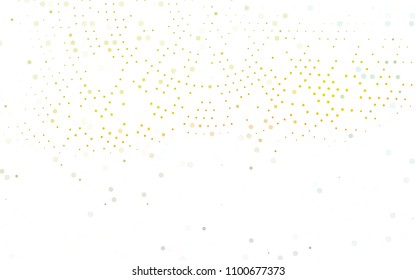 Light Green, Yellow vector  background with bubbles. Glitter abstract illustration with blurred drops of rain. Beautiful design for your business natural advert.