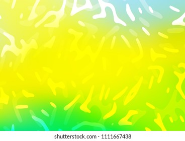 Light Green, Yellow vector background with abstract lines. Shining crooked illustration in marble style. Pattern for your business design.