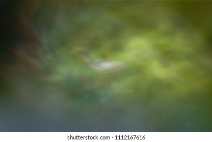 Light Green, Yellow vector background with galaxy stars. Blurred decorative design in simple style with galaxy stars. Pattern for futuristic ad, booklets.