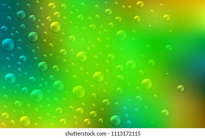 Light Green, Yellow vector background with dots. Blurred bubbles on abstract background with colorful gradient. Beautiful design for your business natural advert.