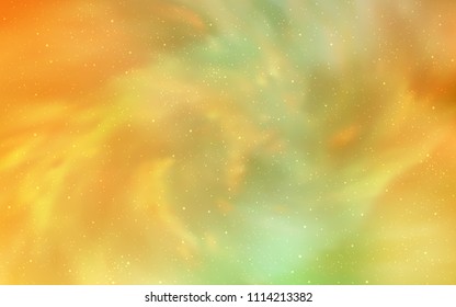 Light Green, Yellow vector background with galaxy stars. Space stars on blurred abstract background with gradient. Pattern for astrology websites.