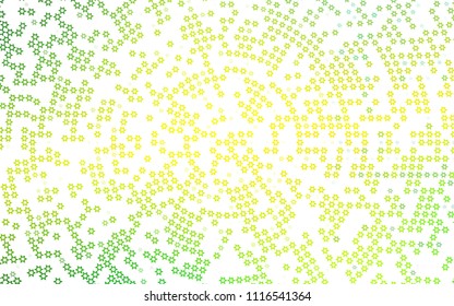 Light Green, Yellow vector background with colored radial stars. Decorative shining illustration with stars on abstract template. Smart design for your business advert.