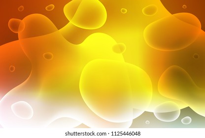 Light Green, Yellow vector background with abstract circles. A sample with blurred bubble shapes. Memphis style for your business design.