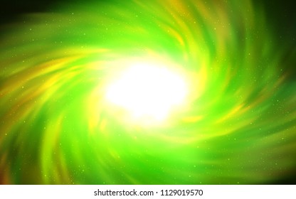 Light Green, Yellow vector background with galaxy stars. Shining illustration with sky stars on abstract template. Pattern for astrology websites.