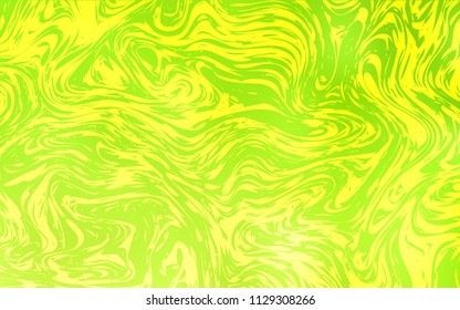 Light Green, Yellow vector background with liquid shapes. Colorful illustration in abstract marble style with gradient. Textured wave pattern for backgrounds.
