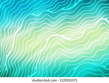 Light Green, Yellow vector background with bent lines. Modern gradient abstract illustration with bandy lines. Brand new design for your ads, poster, banner.