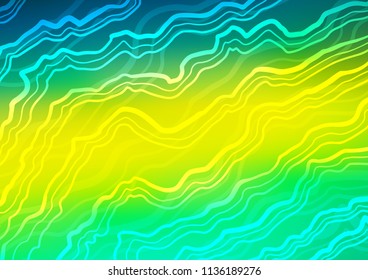 Light Green, Yellow vector background with abstract lines. Glitter abstract illustration with wry lines. The template for cell phone backgrounds.