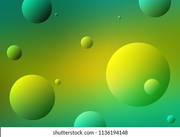 Light Green, Yellow vector background with bubbles. Abstract illustration with colored bubbles in nature style. New design for ad, poster, banner of your website.