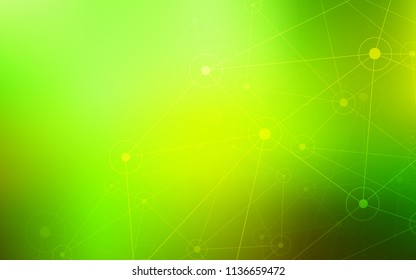 Light Green, Yellow vector background with dots and lines. Colorful illustration with circles and lines in futuristic style. Beautiful design for your business advert.