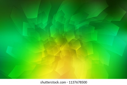 Light Green, Yellow vector background with hexagons. Abstract illustration with colorful hexagons. New design for website's poster, banner.