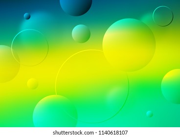 Light Green, Yellow vector background with dots. Modern abstract illustration with colorful water drops. New design for ad, poster, banner of your website.