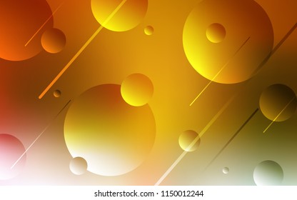 Light Green, Yellow vector background with bubbles. Glitter abstract illustration with blurred drops of rain. Pattern can be used for ads, leaflets.