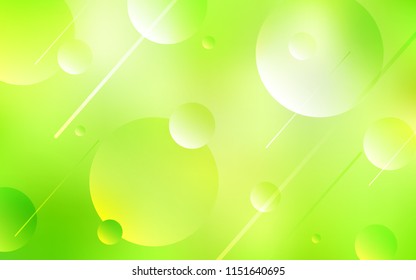 Light Green, Yellow vector background with bubbles. Blurred bubbles on abstract background with colorful gradient. Pattern can be used for futuristic ad, booklets.