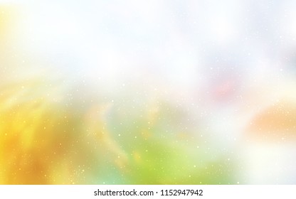 Light Green, Yellow vector background with galaxy stars. Shining colored illustration with bright astronomical stars. Best design for your ad, poster, banner.
