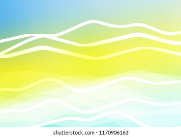 Light Green, Yellow vector background with bent lines. Lines on blurred abstract background with gradient. The template can be used as a background.