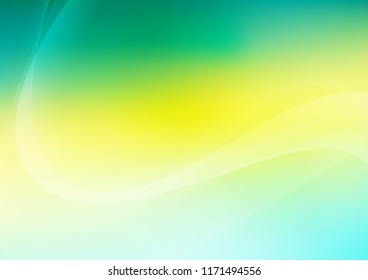 Light Green, Yellow vector background with curved circles. A completely new color illustration in marble style. A completely new marble design for your business.