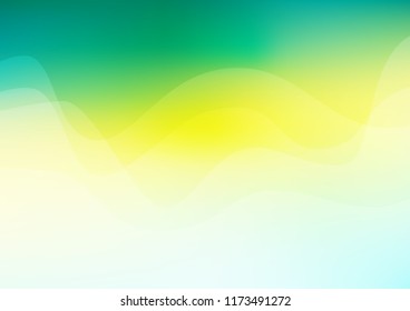 Light Green, Yellow vector background with lamp shapes. Shining illustration, which consist of blurred lines, circles. A completely new marble design for your business.