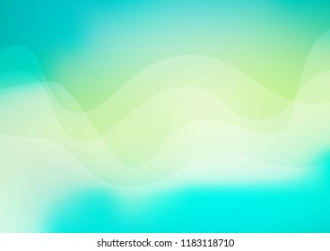 Light Green, Yellow vector background with bent lines. Shining illustration, which consist of blurred lines, circles. Marble design for your web site.