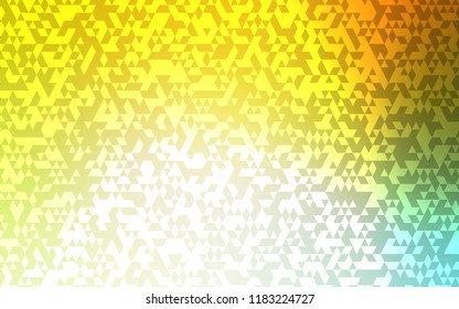 Light Green, Yellow vector background with triangles. Triangles on abstract background with colorful gradient. The template can be used as a background.