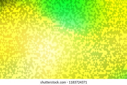 Light Green, Yellow vector background with triangles. Triangles on abstract background with colorful gradient. Modern template for your landing page.