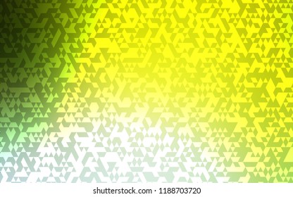 Light Green, Yellow vector background with triangles. Beautiful illustration with triangles in nature style. Pattern for commercials.