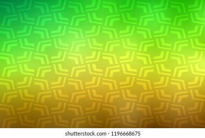 Light Green, Yellow vector background with curved circles. A completely new color illustration in marble style. A completely new memphis design for your business.